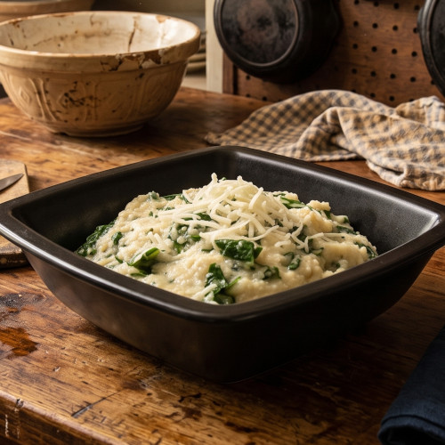 Creamy Cheese Grits and Spinach
